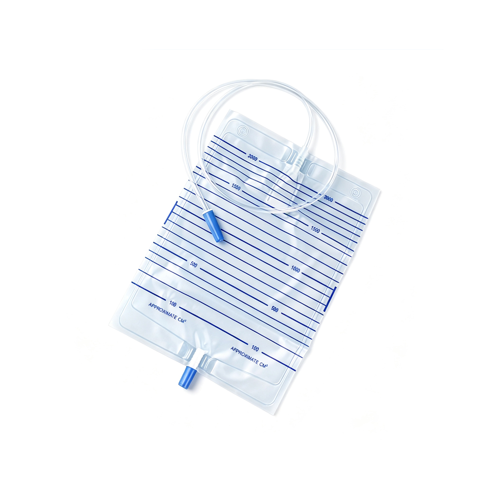 1 000 ml/1 500 ml/ 2 000 ml lekárske vrecko s jednoduchým vyprázdnením moču s vyťahovacím a tlačným ventilom