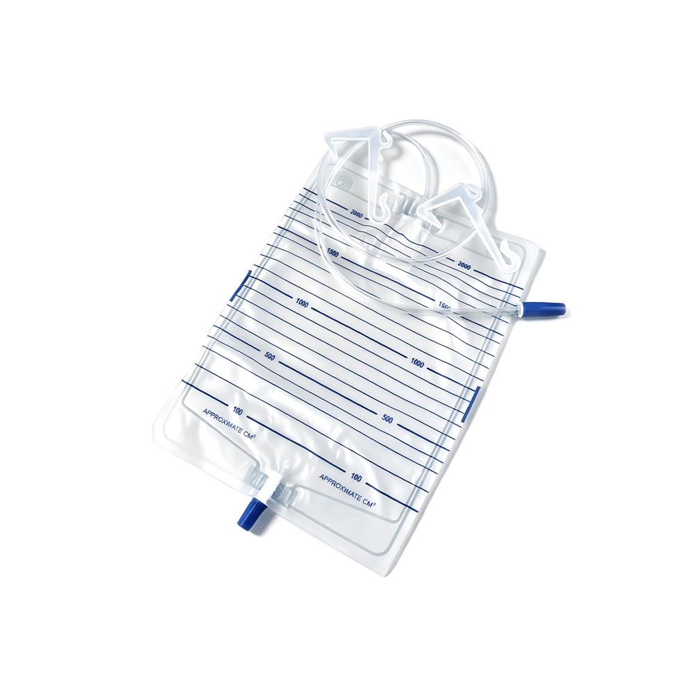 1000 ml – 2000 ml PVC vrecko na moč Premium lekárskej kvality s vystuženými plastovými vešiakmi